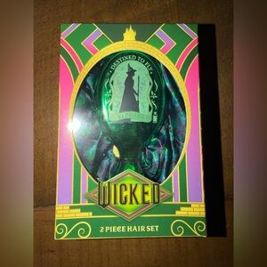 Wicked scrunchie and mini brush set new Elphaba green two piece hair accessories